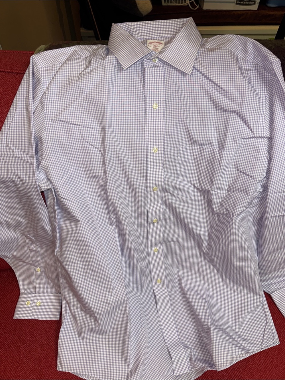 Brooks Brothers Lavender Micro-Check Dress Shirt